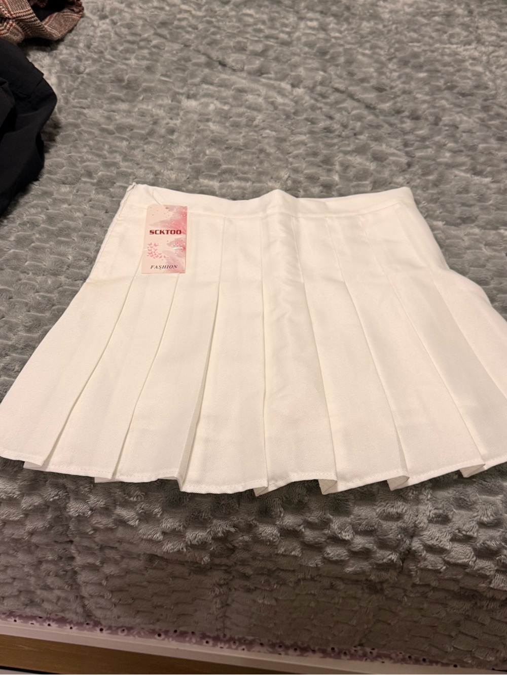 White Pleated Mini Skirt